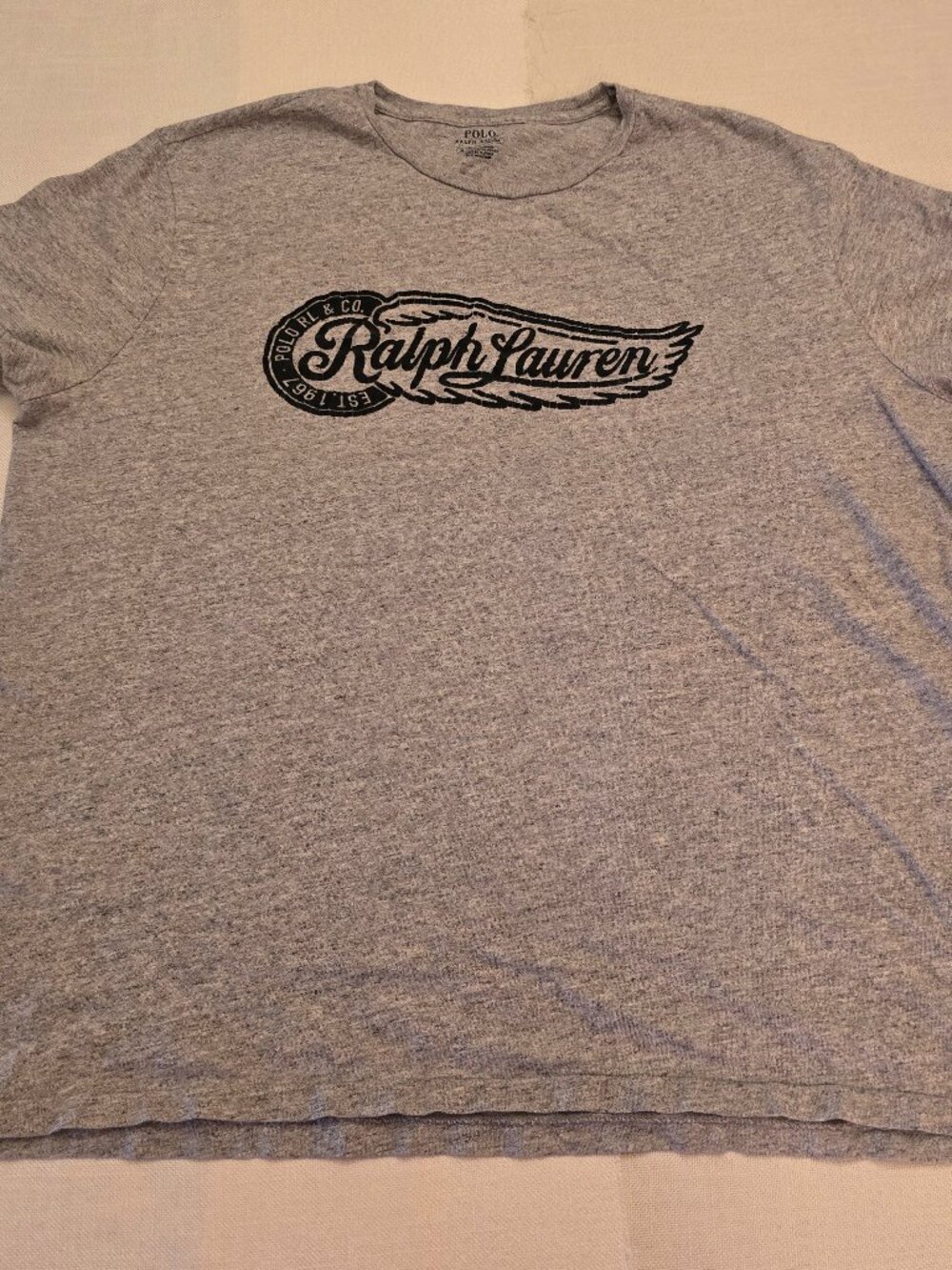 Polo Ralph Lauren grey winged script logo t shirt XL